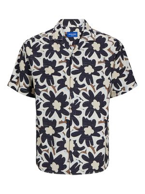 JORLUKE FLOWER SHIRT SS LN STYD24 Sky Captain