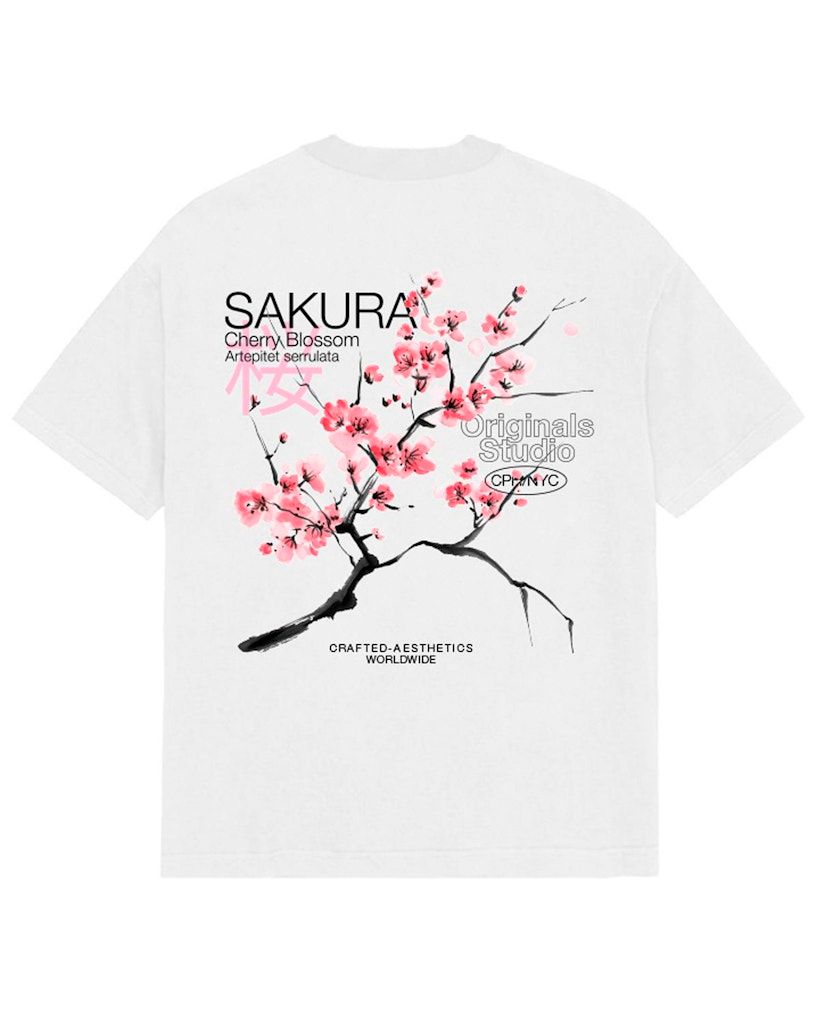 JORASTORIA GARDEN TEE SS CREW NECK Bright White/PINK FL