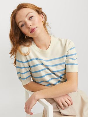 JXLAYLA COMFY SS KNIT NOOS Vanilla Ice-Little Boy Blue