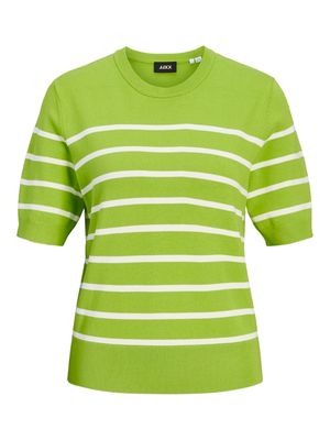 JXLAYLA COMFY SS KNIT NOOS Parrot Green-Vanille Ice
