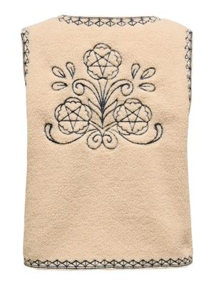 ONLSVEA TEDDY EMB. WAISTCOAT CS OTW Pumice Stone