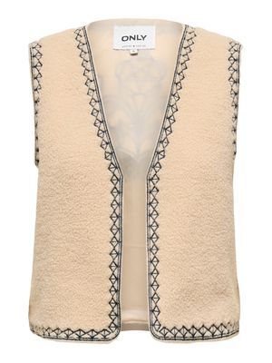 ONLSVEA TEDDY EMB. WAISTCOAT CS OTW Pumice Stone