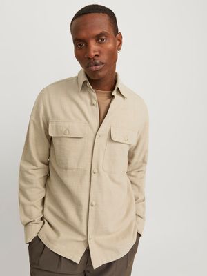 JPRCCRAYMOND SPRING SOLID OVERSHIRT SN White Pepper/COMFORT
