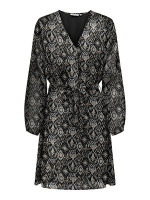 ONLCERA LIFE 3/4 SHORT DRESS WVN NOOS Black-SHANA GRAPHIC
