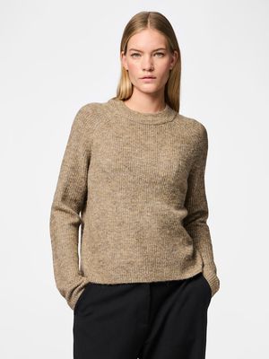 PCELLEN LS O-NECK KNIT NOOS BC Fossil