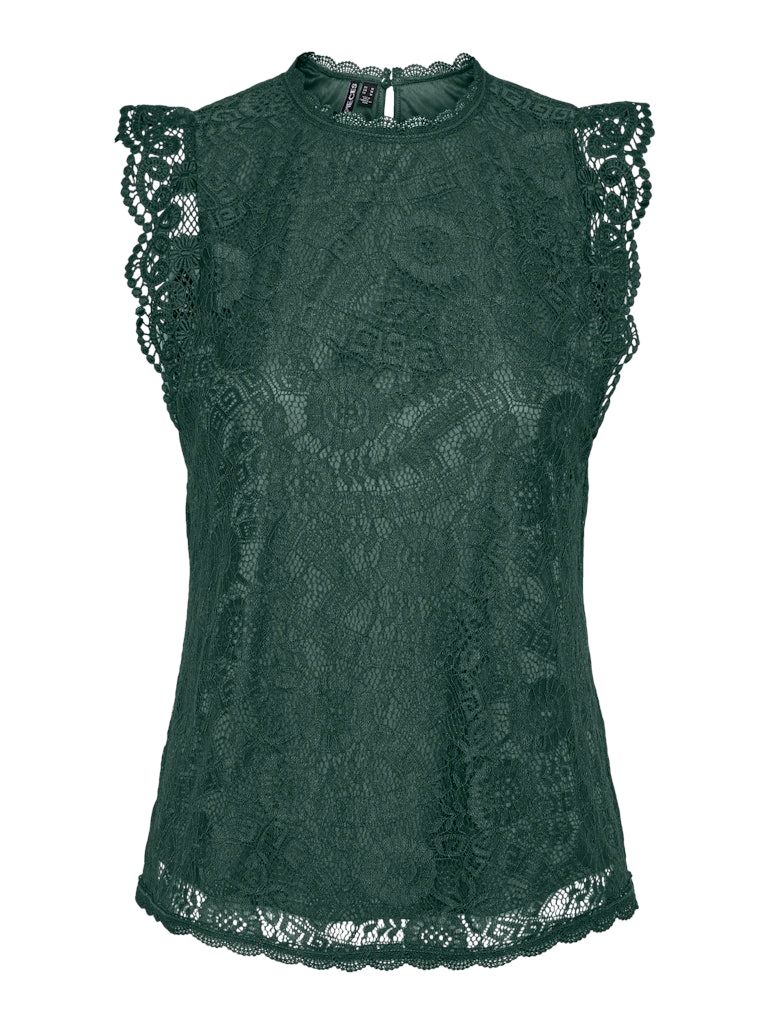 PCOLLINE SL LACE TOP NOOS Trekking Green