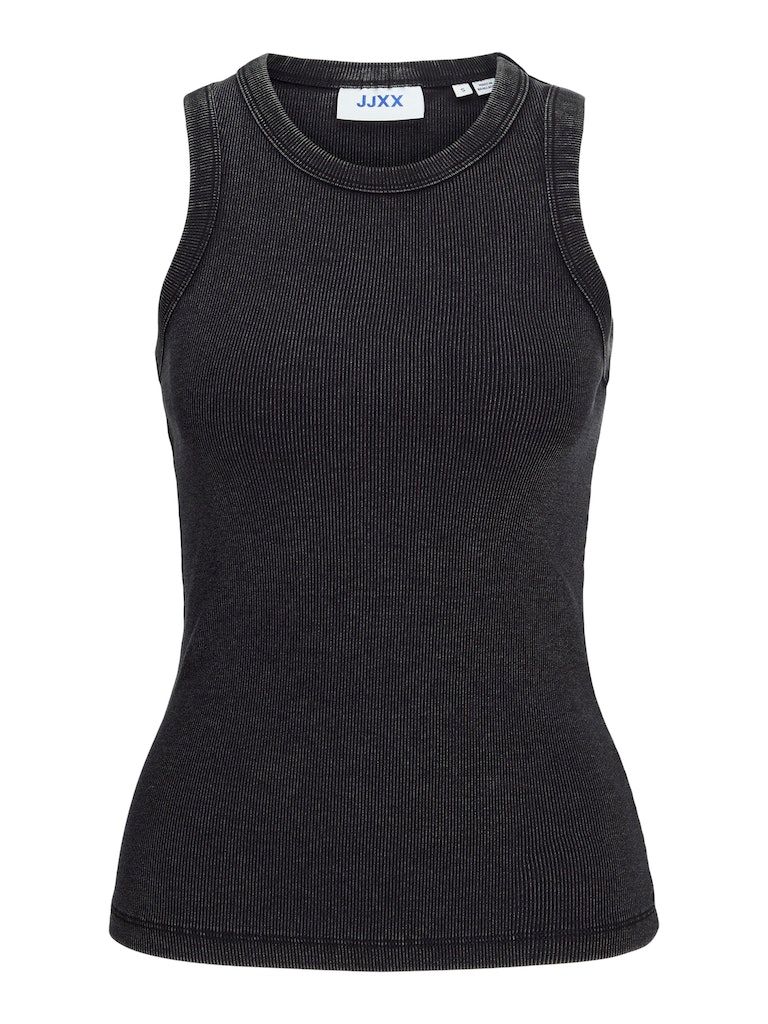 JXFOREST STR SL WASH RIB TOP JRS SN Black