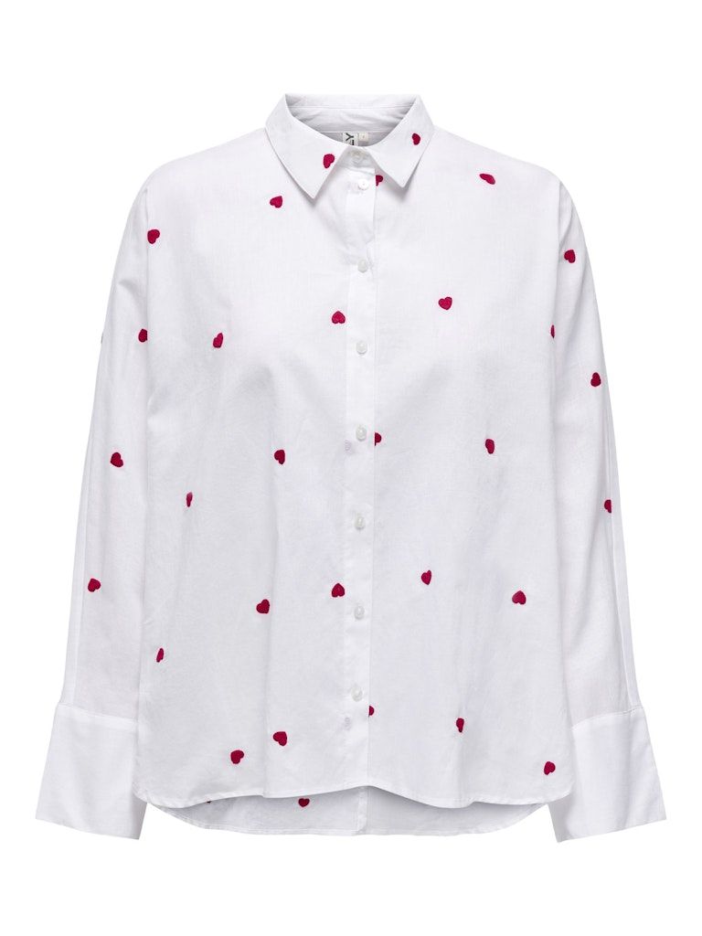 ONLNEW LINA GRACE LS EMB SHIRT NOOS WVN Bright White-HEART