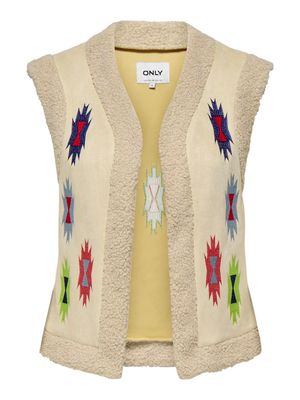 ONLFRIDA AZTEC EMB. WAISTCOAT CS OTW Pumice Stone-MULTI COLORS EMB