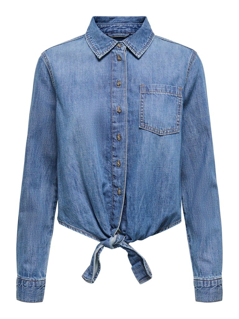 ONLSEVIGNY LECEY LS KNOT DNM SHIRT AKM Medium Blue Denim