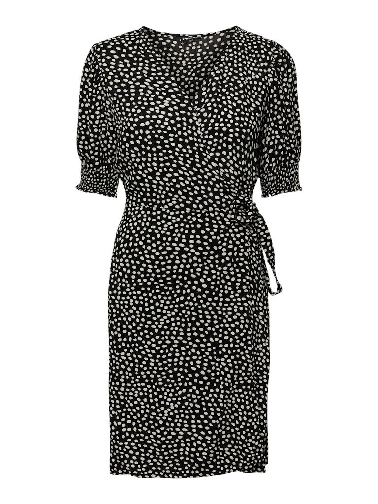 PCTALA 2/4 WRAP DRESS NOOS BC Black/DOT
