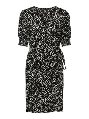 PCTALA 2/4 WRAP DRESS NOOS BC Black/DOT