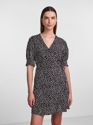 PCTALA 2/4 WRAP DRESS NOOS BC Black/DOT