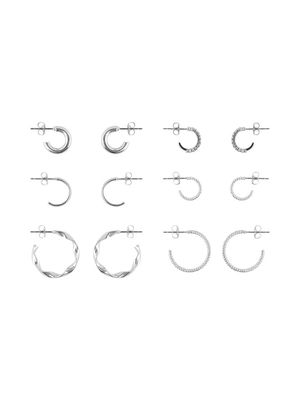PCDIONA HOOP EARRINGS 6-PACK NOOS Silver Colour