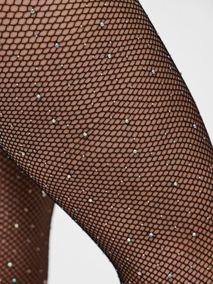 PCCLAIRE FISHNET GLITTER TIGHTS NOOS Black