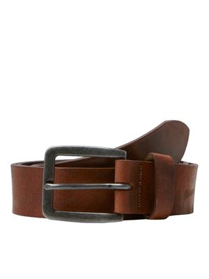 JACVICTOR LEATHER BELT NOOS  Mocha Bisque