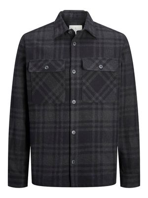 JPRRAYMOND MELANGE CHECK LS OVERSHIRT SN Black Beauty/COMFORT