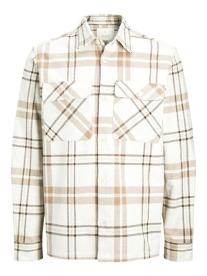 JPRRAYMOND MELANGE CHECK LS OVERSHIRT SN Cloud Dancer/COMFORT