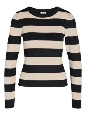 NMJAZ L/S O-NECK KNIT FWD Black/OATMEAL