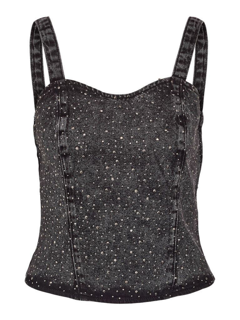 NMJANNEL STRAPPED TOP FO060BL Black Denim