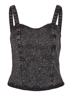 NMJANNEL STRAPPED TOP FO060BL Black Denim