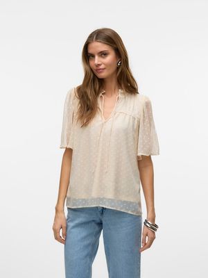 VMLEAH SS LACE TOP WVN GA NOOS Pumice Stone