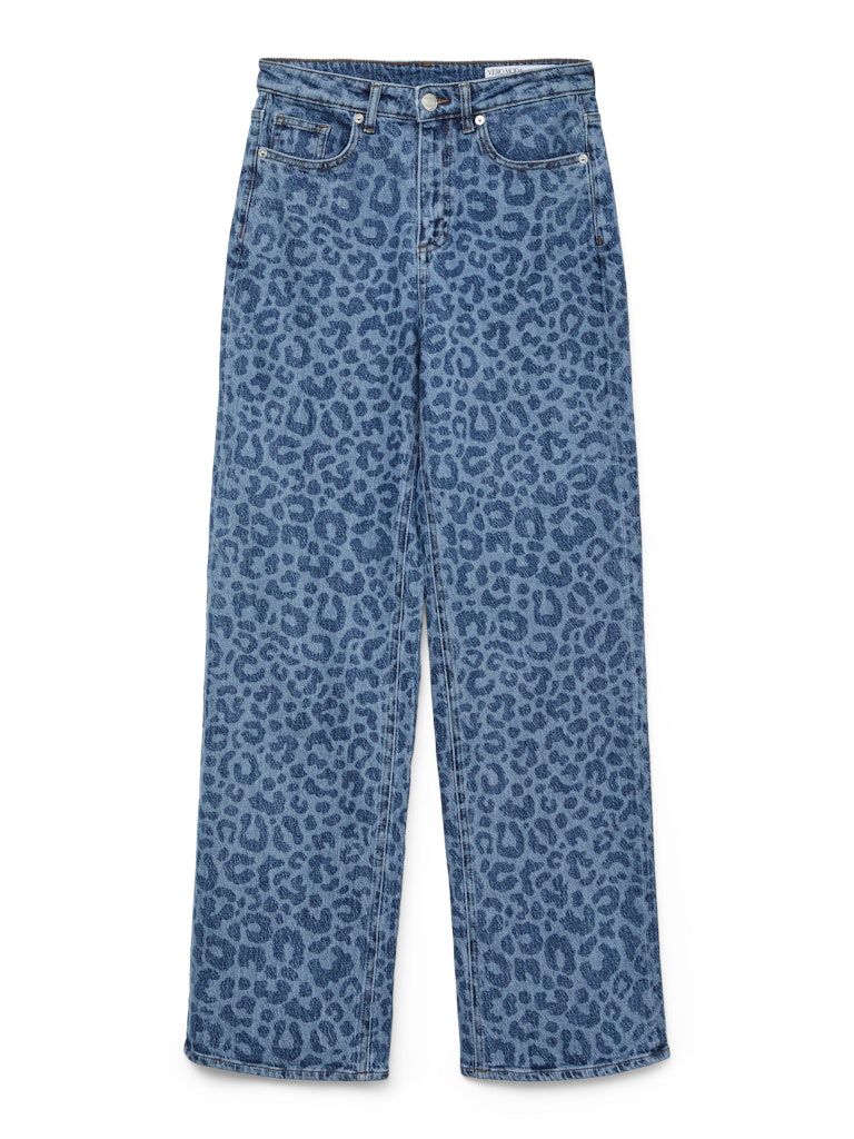 VMTESSA HR WIDE DNM LEO JEANS Medium Blue Denim-LACER LEO