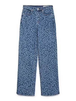 VMTESSA HR WIDE DNM LEO JEANS Medium Blue Denim-LACER LEO