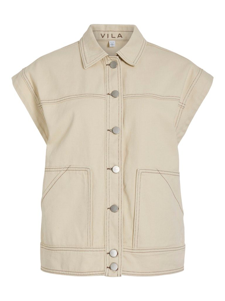 VILYN S/L OVERSIZED WAISTCOAT Birch