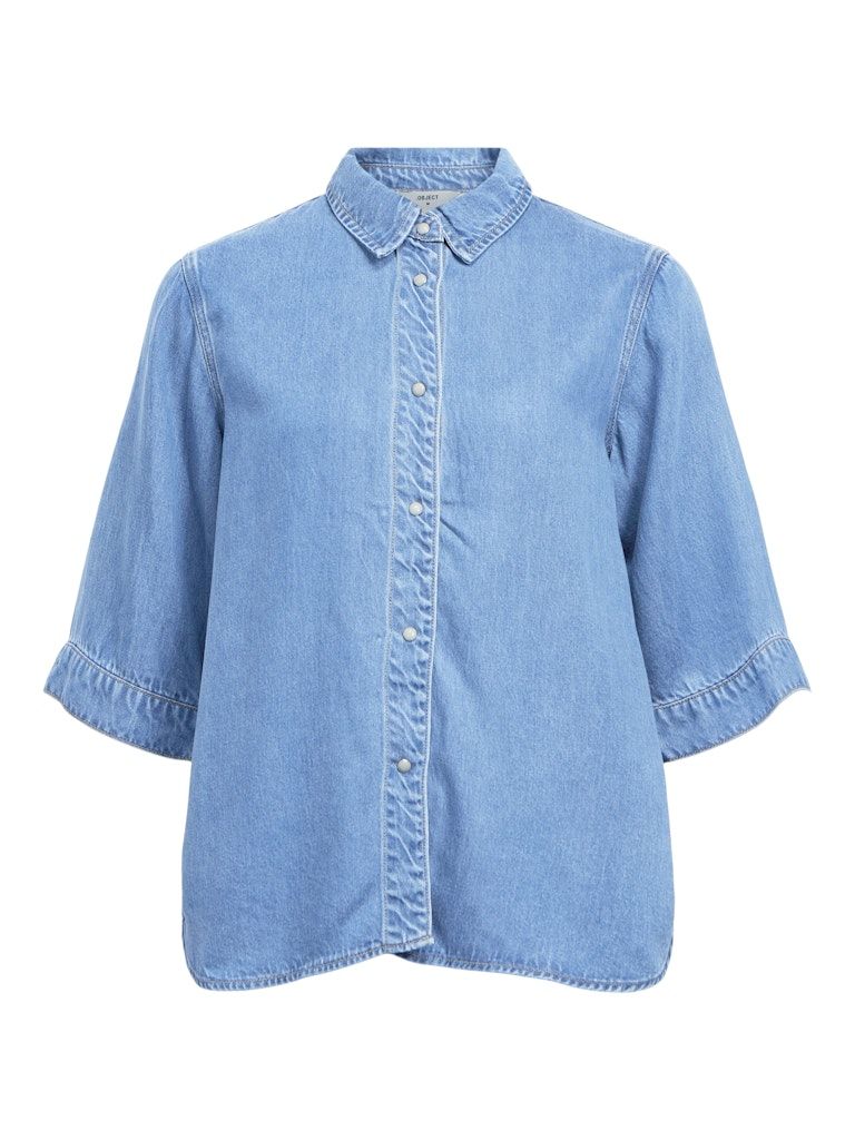 OBJFRAME 2/4 RE DENIM TOP NOOS Light Blue Denim