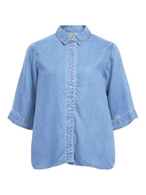 OBJFRAME 2/4 RE DENIM TOP NOOS Light Blue Denim