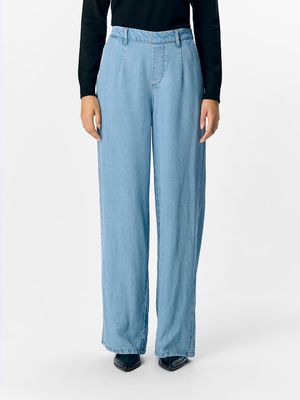 OBJFRAME LISA WIDE MW PANTS NOOS Light Blue Denim
