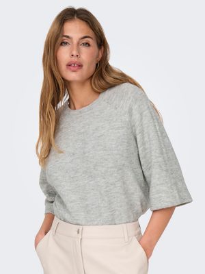 ONLSIMONI 3/4 PULLOVER KNT NOOS Light Grey Melange