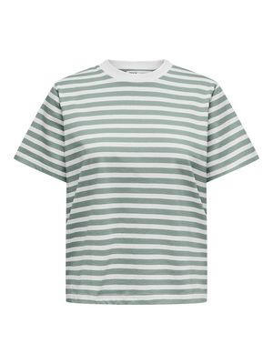 ONLLIVINA S/S STRIPE TEE JRS NOOS Jadeite/WHITE STRIPE
