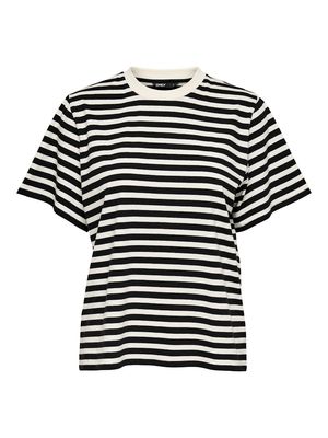 ONLLIVINA S/S STRIPE TEE JRS NOOS Cloud Dancer-BLACK STRIPES