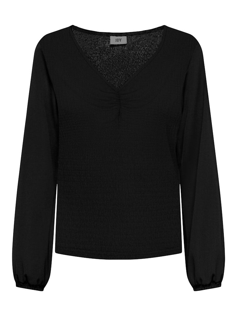 JDYJULIA L/S V-NECK TOP JRS Black