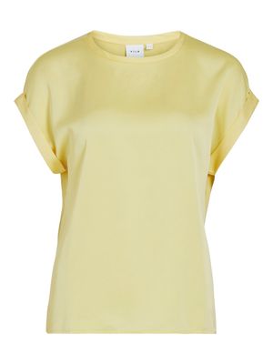 VIELLETTE S/S SATIN TOP - NOOS Pale Banana