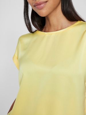 VIELLETTE S/S SATIN TOP - NOOS Pale Banana
