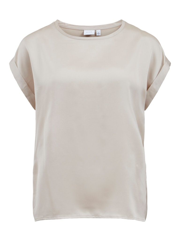VIELLETTE S/S SATIN TOP - NOOS Cement