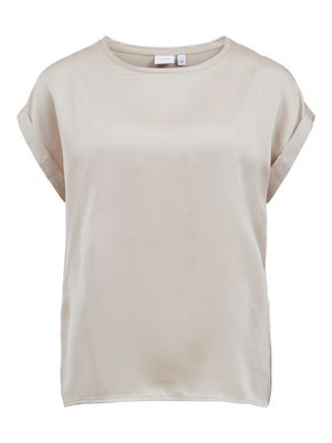 VIELLETTE S/S SATIN TOP - NOOS Cement