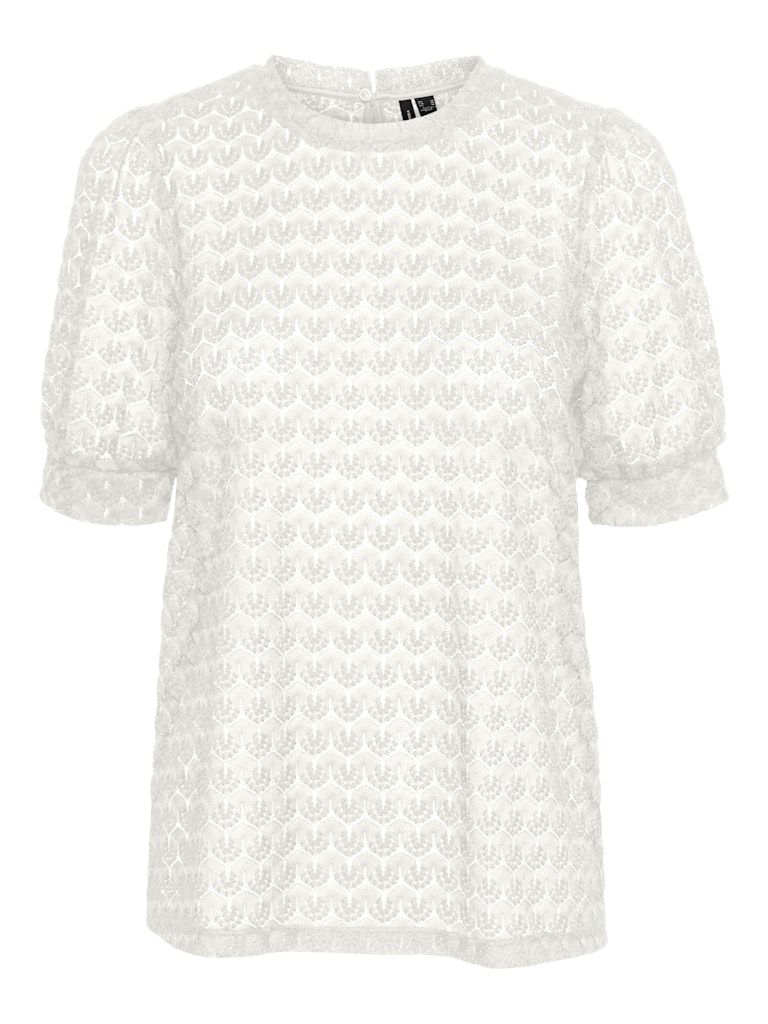 VMBECCA LACE SS O-NECK TOP JRS GA NOOS Snow White