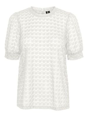 VMBECCA LACE SS O-NECK TOP JRS GA NOOS Snow White