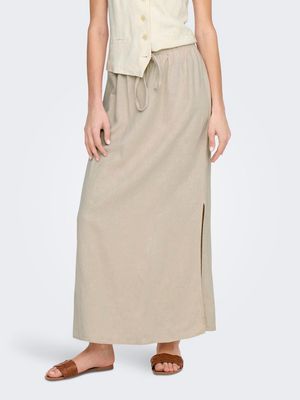 JDYSAY MW MAXI SLIT SKIRT WVN DIA Oatmeal/MELANGE