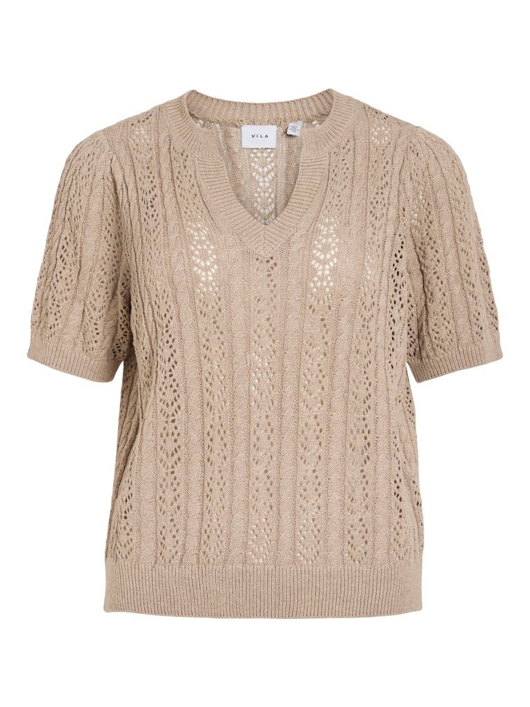 VITOTO NEW S/S CABLE KNIT TOP Natural Melange