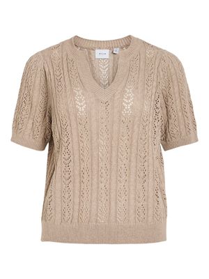 VITOTO NEW S/S CABLE KNIT TOP Natural Melange