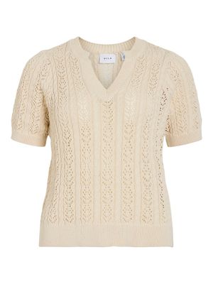 VITOTO NEW S/S CABLE KNIT TOP Birch