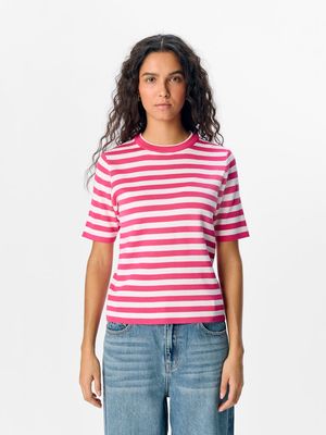 OBJESTER S/S NEW KNIT PULLOVER NOOS Raspberry Sorbet/Clo
