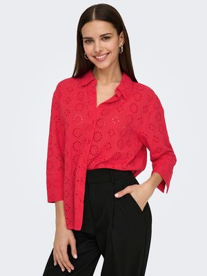 JDYTALLIE 3/4 LONG SHIRT WVN NOOS Ski Patrol-BRODERIE ANGLAISE