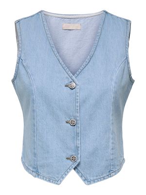 JDYWILMA S/L WAISTCOAT DNM LBD Light Blue Denim