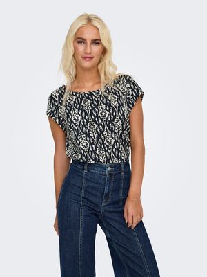ONLVIC S/S AOP TOP NOOS WVN Total Eclipse/Felina